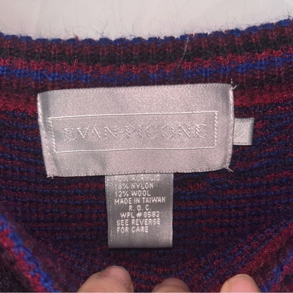 Evan Picone Vest Vintage 90’s Patterned Knit Sleeveless Top wool Shirt - Picture 3 of 5